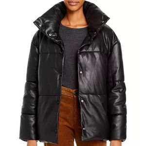 Leather Puffer Jacket